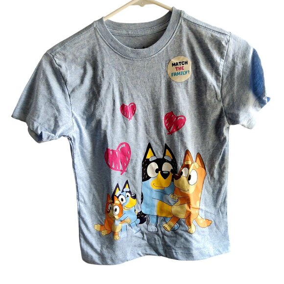 Bluey Crew neck short sleeves Kids T-Shirt Small Match The Family Graphic Design - Picture 1 of 4
